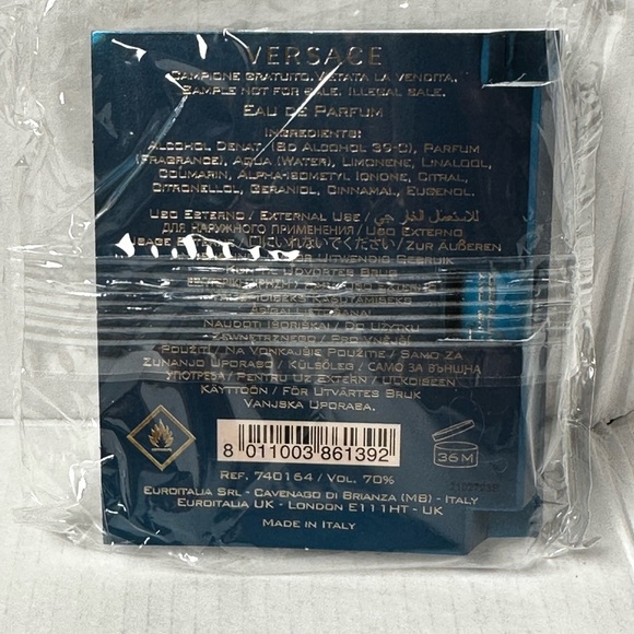 🎁 One - 1 mL Sample of Versace Pour Homme in Eros EDP Natural Spray - Picture 3 of 3